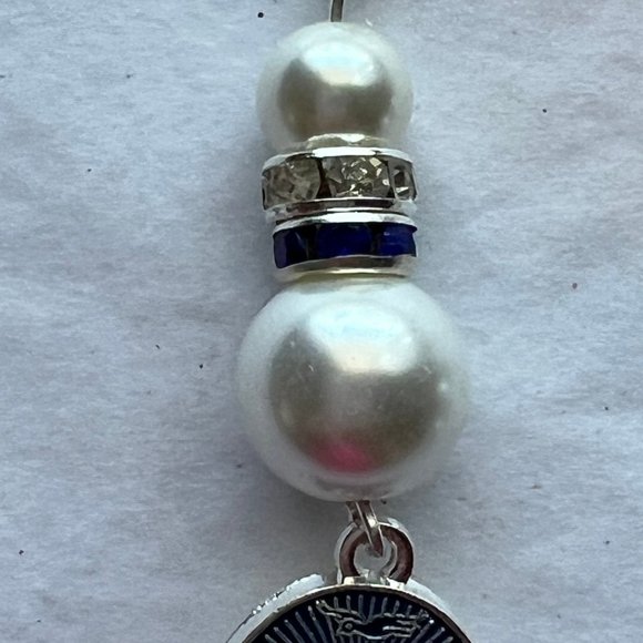 Zeta Phi Beta Pearl Shield Earrings - Picture 8 of 8